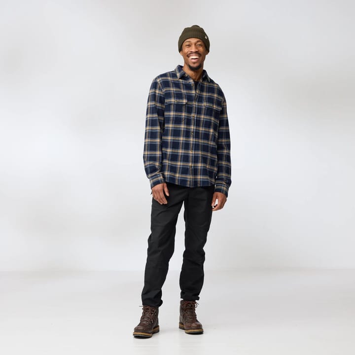 Fjällräven Men's Övik Heavy Flannel Shirt Light Fossil-deep Red Fjällräven