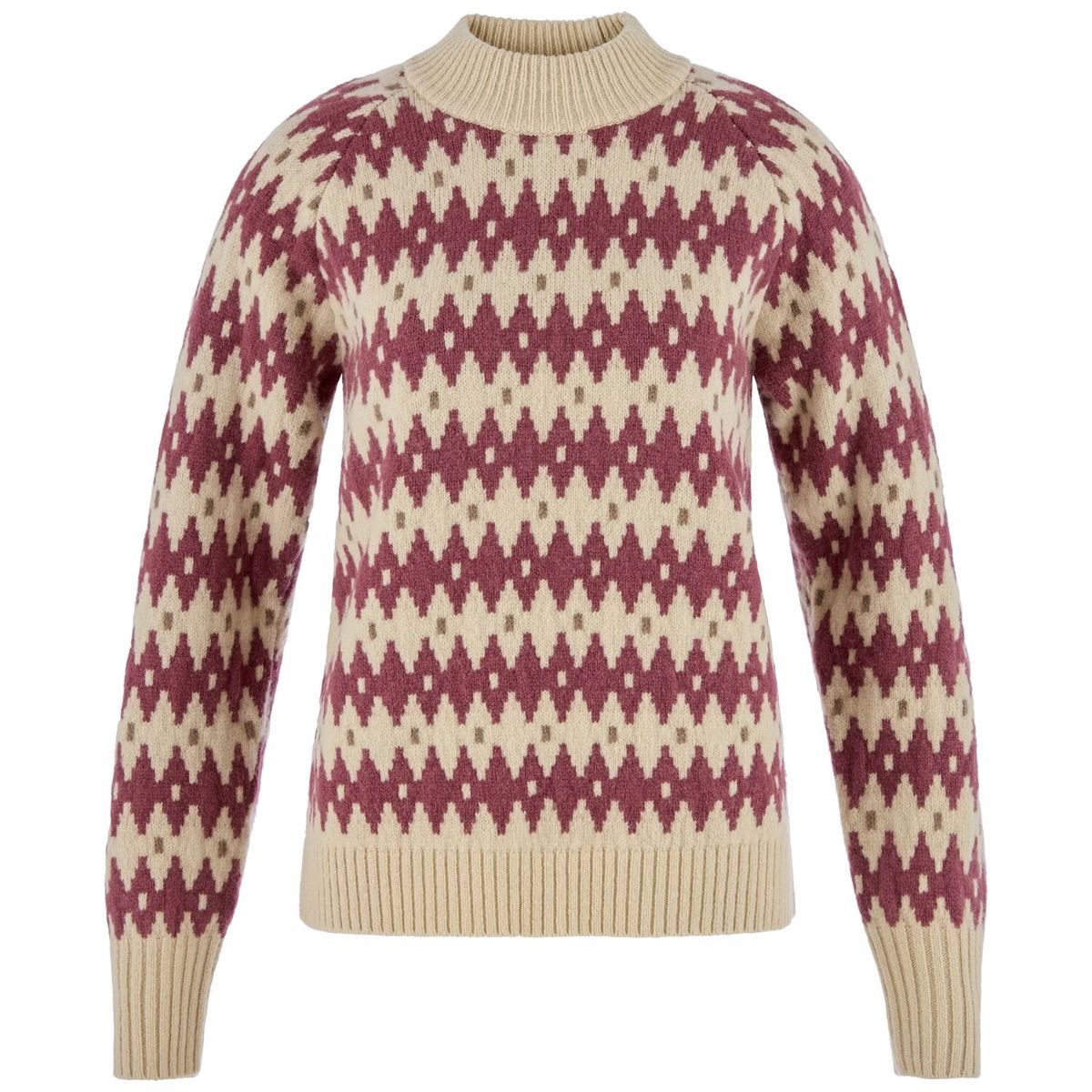 Fjällräven Övik Jacquard Knit W Light Beige-mesa Purple