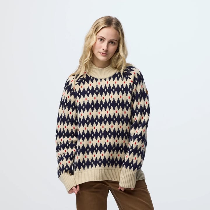 Fjällräven Övik Jacquard Knit W Light Beige-misty Green Fjällräven