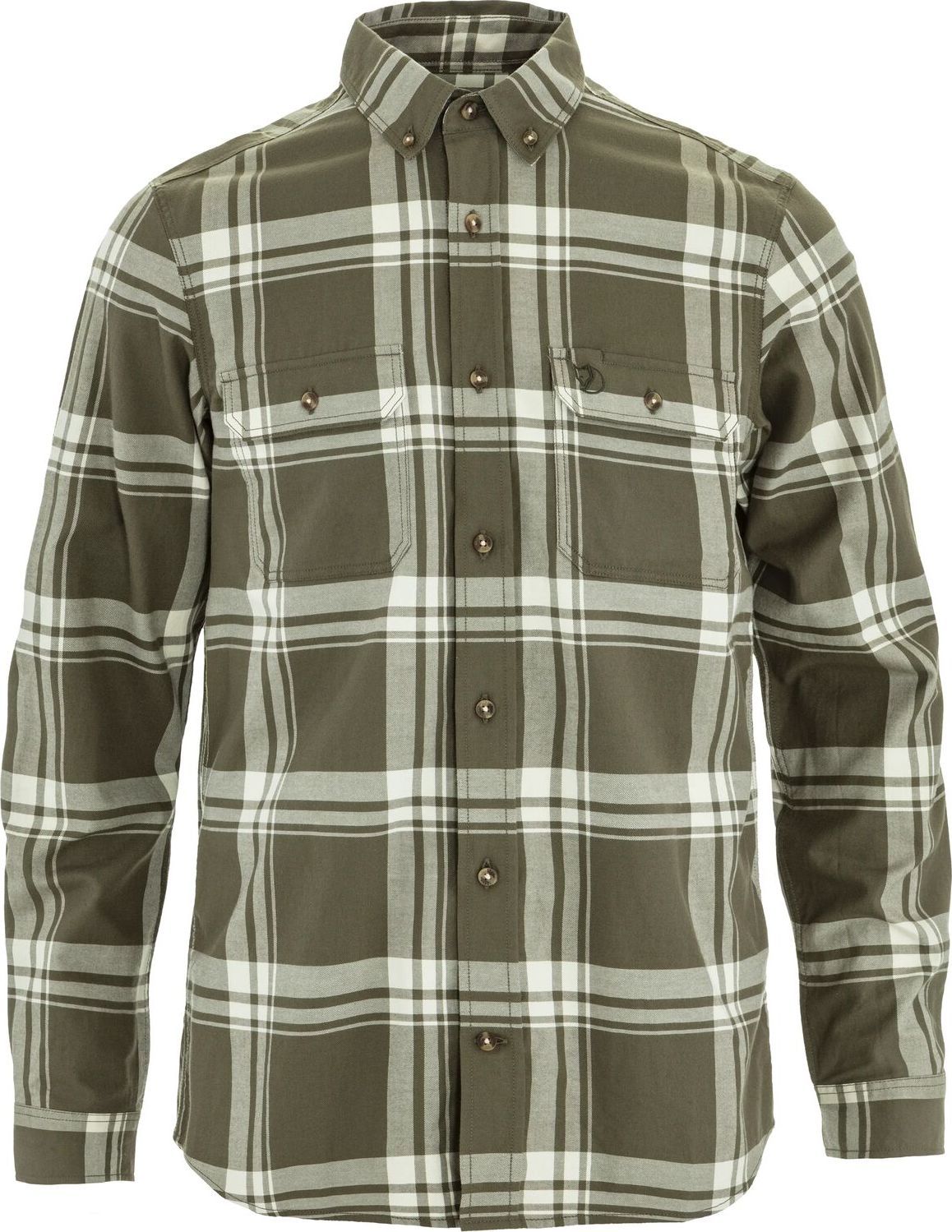 Fjällräven Övik Lite Flannel Shirt M Laurel Green-chalk White
