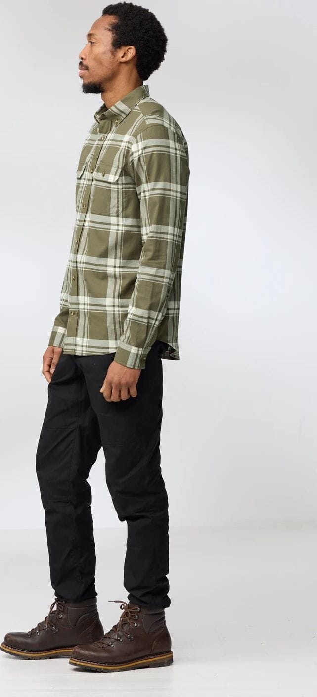 Fjällräven Övik Lite Flannel Shirt M Laurel Green-chalk White Fjällräven