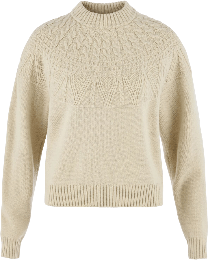 Fjällräven Women's Övik Solid Jacquard Knit Light Beige Fjällräven