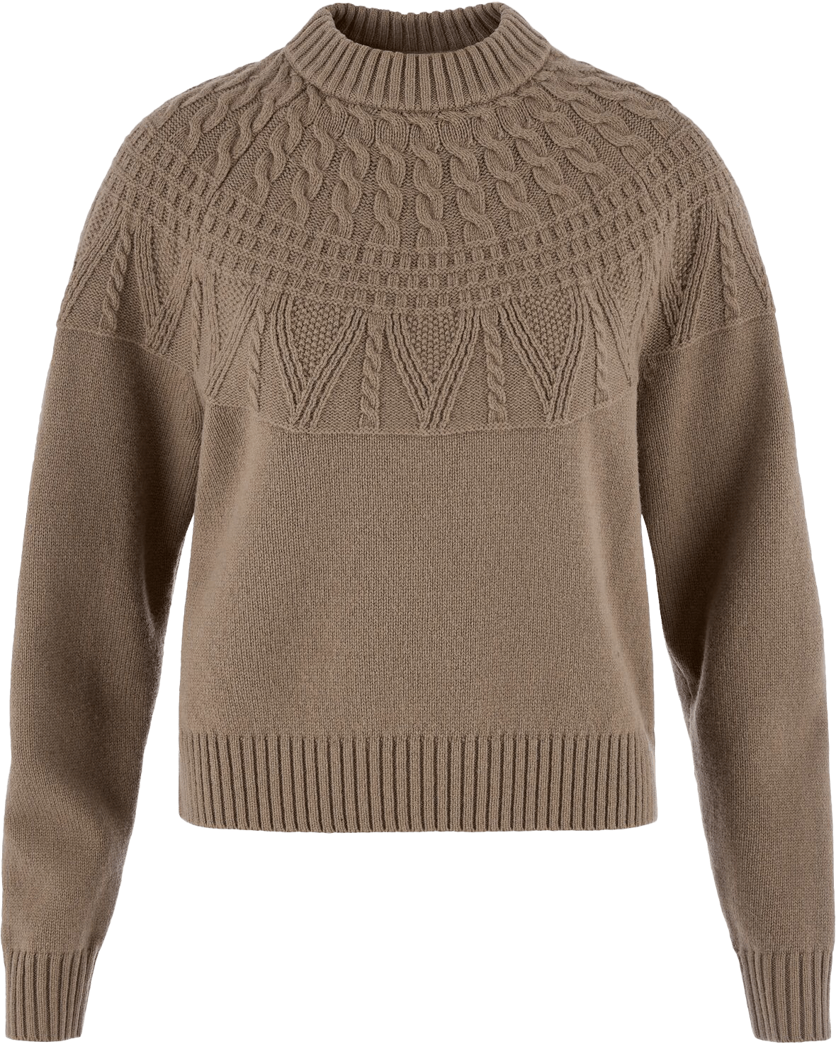 Fjällräven Women's Övik Solid Jacquard Knit Suede Brown
