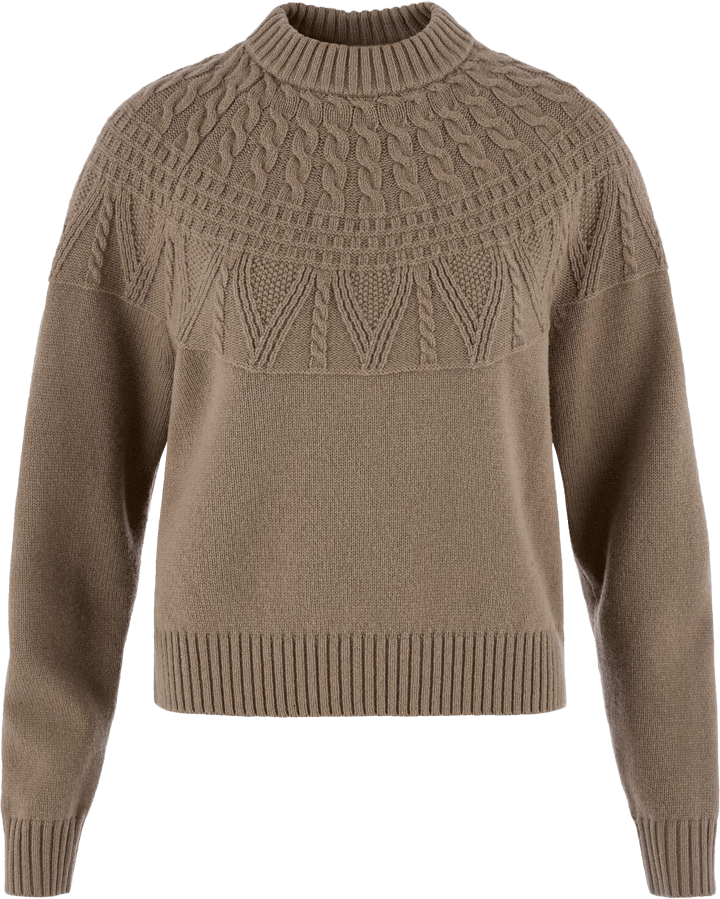 Fjällräven Women's Övik Solid Jacquard Knit Suede Brown Fjällräven