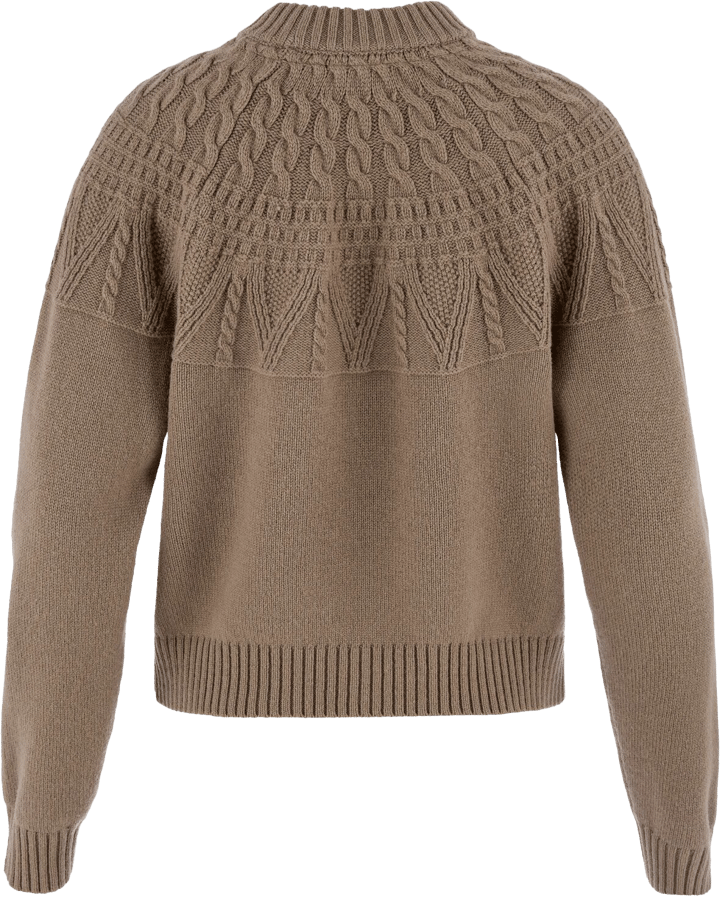 Fjällräven Women's Övik Solid Jacquard Knit Suede Brown Fjällräven