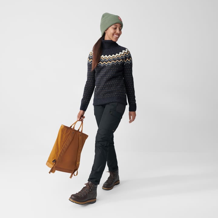 Fjällräven Övik Knit Roller Neck W Chalk White-Patina Green Fjällräven