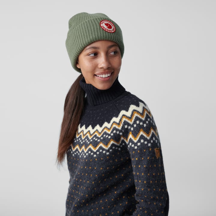 Fjällräven Övik Knit Roller Neck W Chalk White-Patina Green Fjällräven