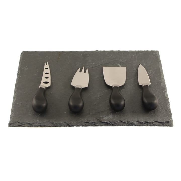 Øyo Cheese Set 4 Knifes And Slate Black/Steel Øyo