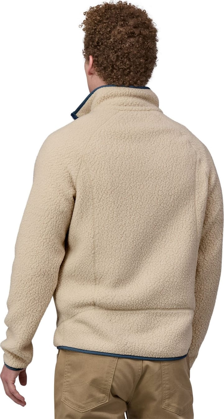 Patagonia Men's Retro Pile Fleece Jacket Dark Natural W/Utility Blue Patagonia