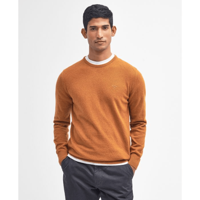 Barbour Men's Essential Crew-Neck Jumper Orange Barbour