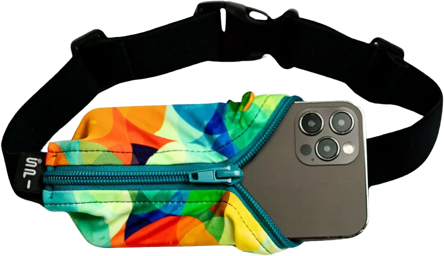 Party lights with teal zipper