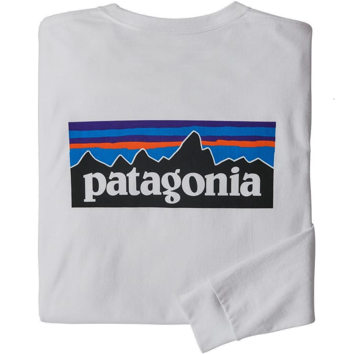 Patagonia Men's Longsleeve P-6 Logo Responsibili-Tee White Patagonia