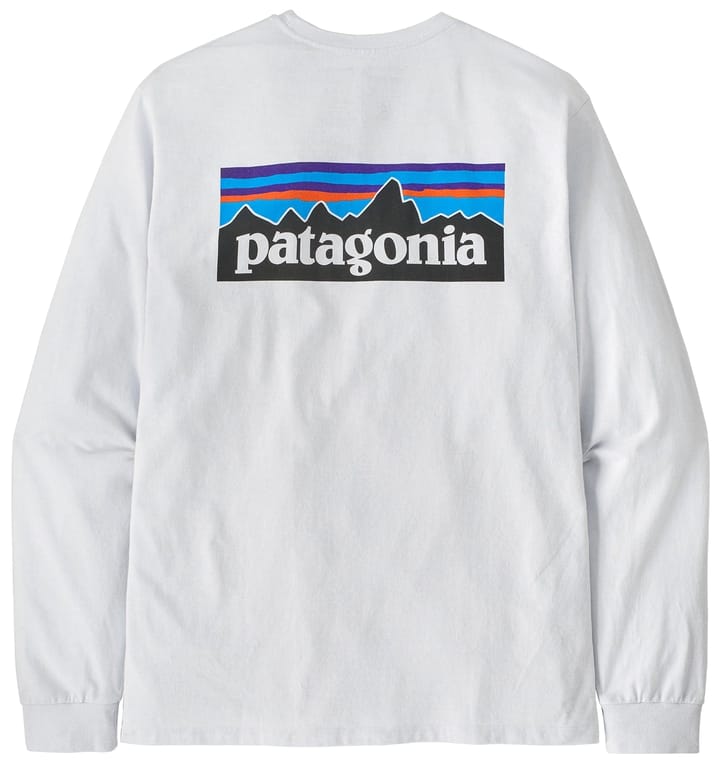Patagonia Men's Longsleeve P-6 Logo Responsibili-Tee White Patagonia
