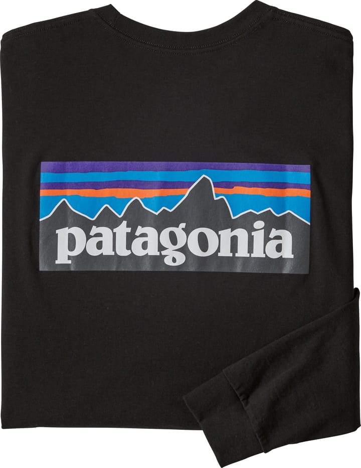 Men's Longsleeve P-6 Logo Responsibili-Tee Black Patagonia