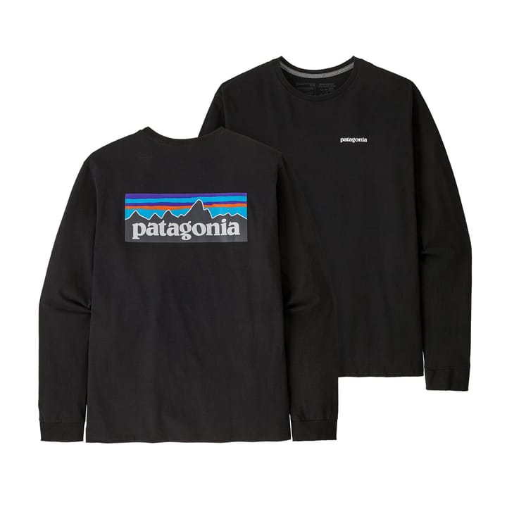 Patagonia Men's Longsleeve P-6 Logo Responsibili-Tee Black Patagonia
