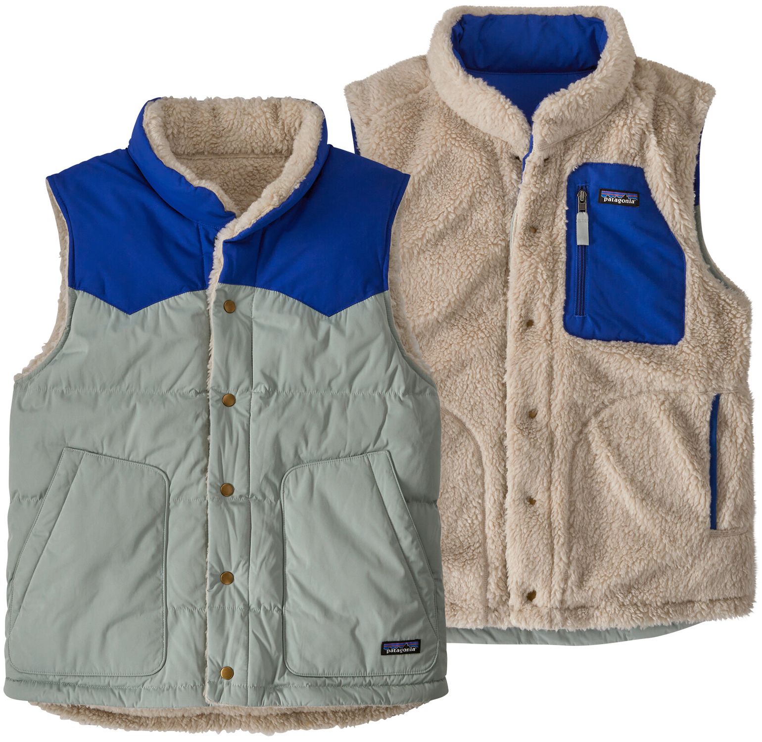 Patagonia M's Reversible Bivy Down Vest Sleet Green