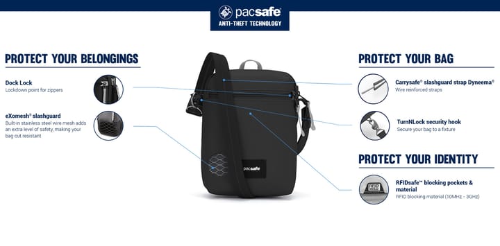 Pacsafe GO Anti-Theft Festival Crossbody Jet Black Pacsafe