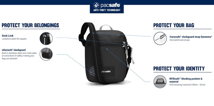 Pacsafe GO Anti-Theft Micro Crossbody Cerulean Blue Pacsafe