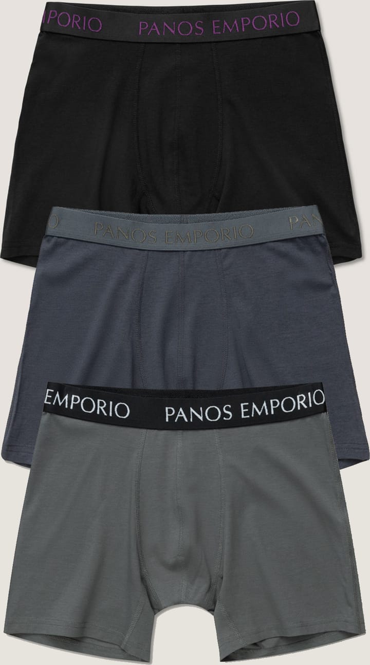 Panos Emporio PE 3PK BASE BAMBOO BOXER Black/asphalt/steel Grey Panos Emporio