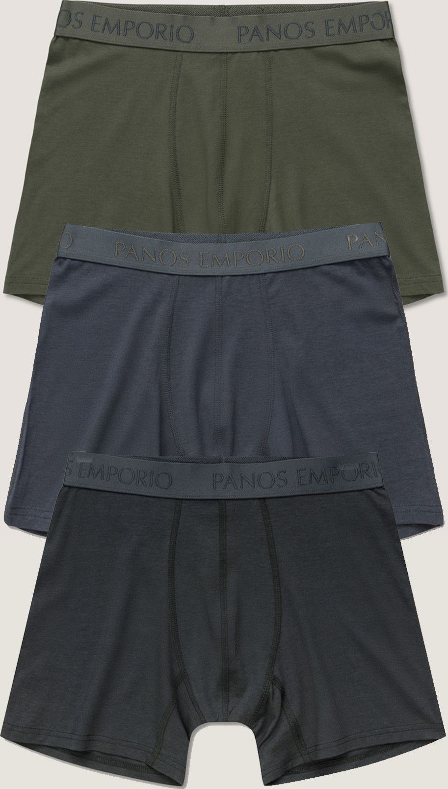Panos Emporio PE 3PK BASE BAMBOO BOXER Tamac/asphalt/forest