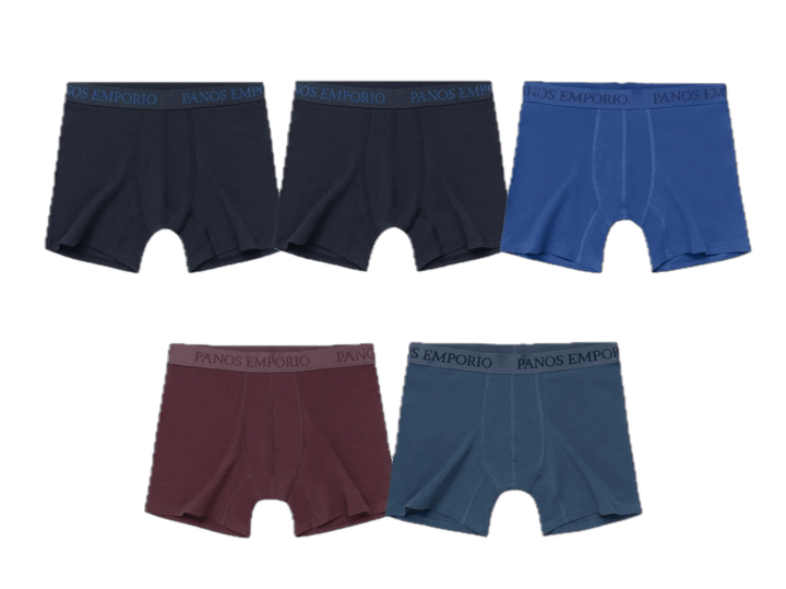 Panos Emporio 5pk Base Bamboo Boxer Navy/blue Quartz/bering Sea/vineyard Wine/navy Panos Emporio