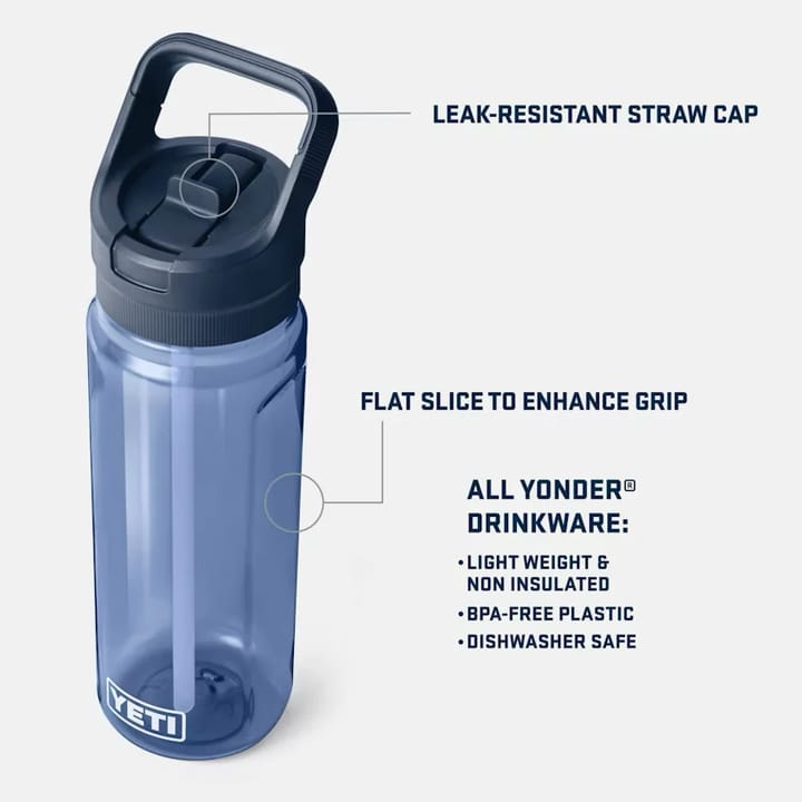 Yeti Yonder 25oz (750ml) Water Bottle with Straw Cap Navy Yeti