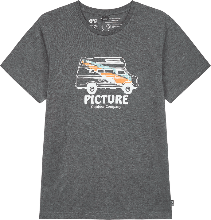 Men's Custom Van Tee Dark Grey Melange Picture Organic Clothing