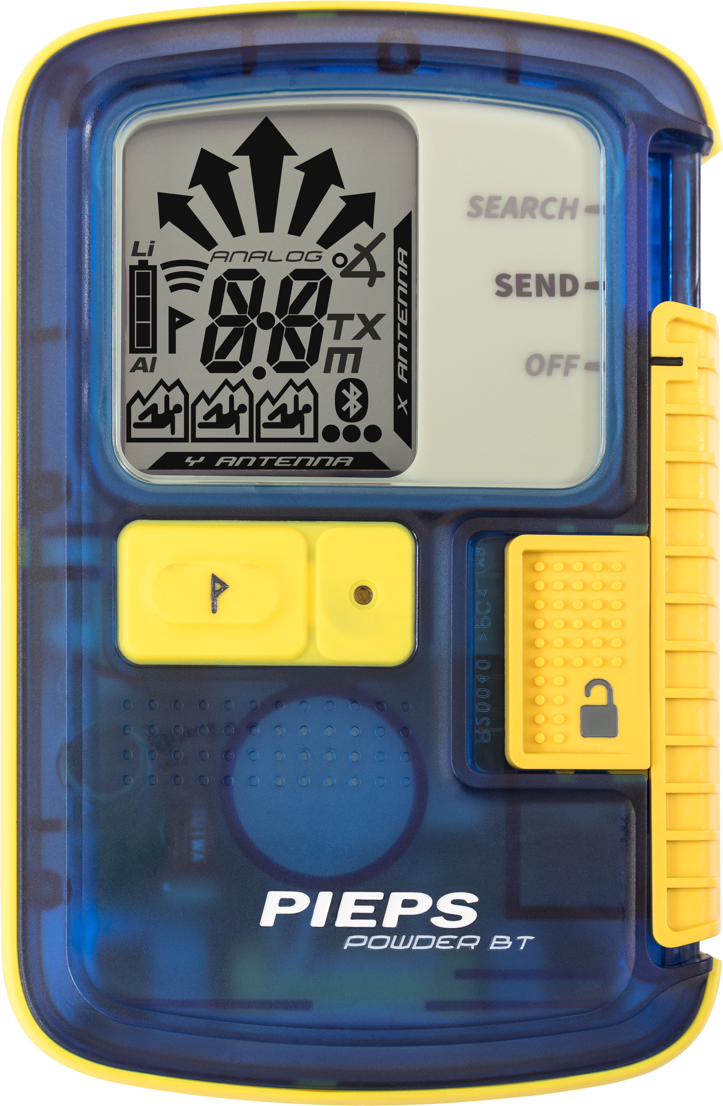PIEPS Powder BT Translucent Blue/Yellow Lavinsändare OneSize