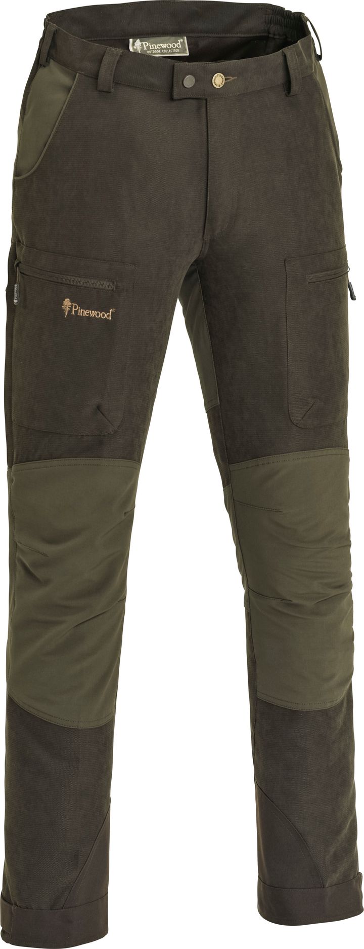Pinewood Men's Caribou Hunt Extreme Pants Suede Brown/Dark Olive Pinewood