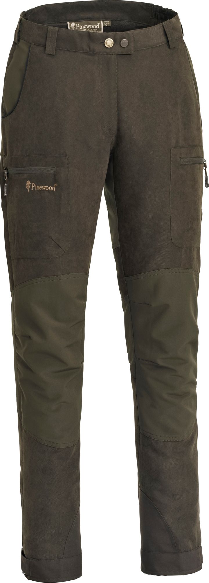 Pinewood Women's Caribou Hunt Extreme Pants Suede Brown/Dark Olive Pinewood