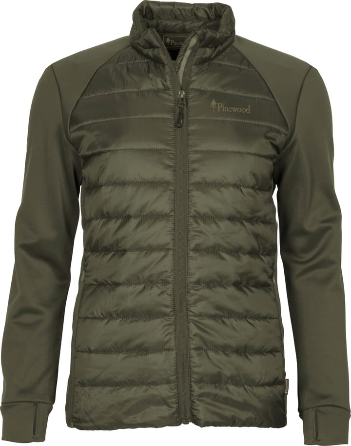 Pinewood Women's Finnveden Hybrid Power Fleece Jacket Olive Pinewood