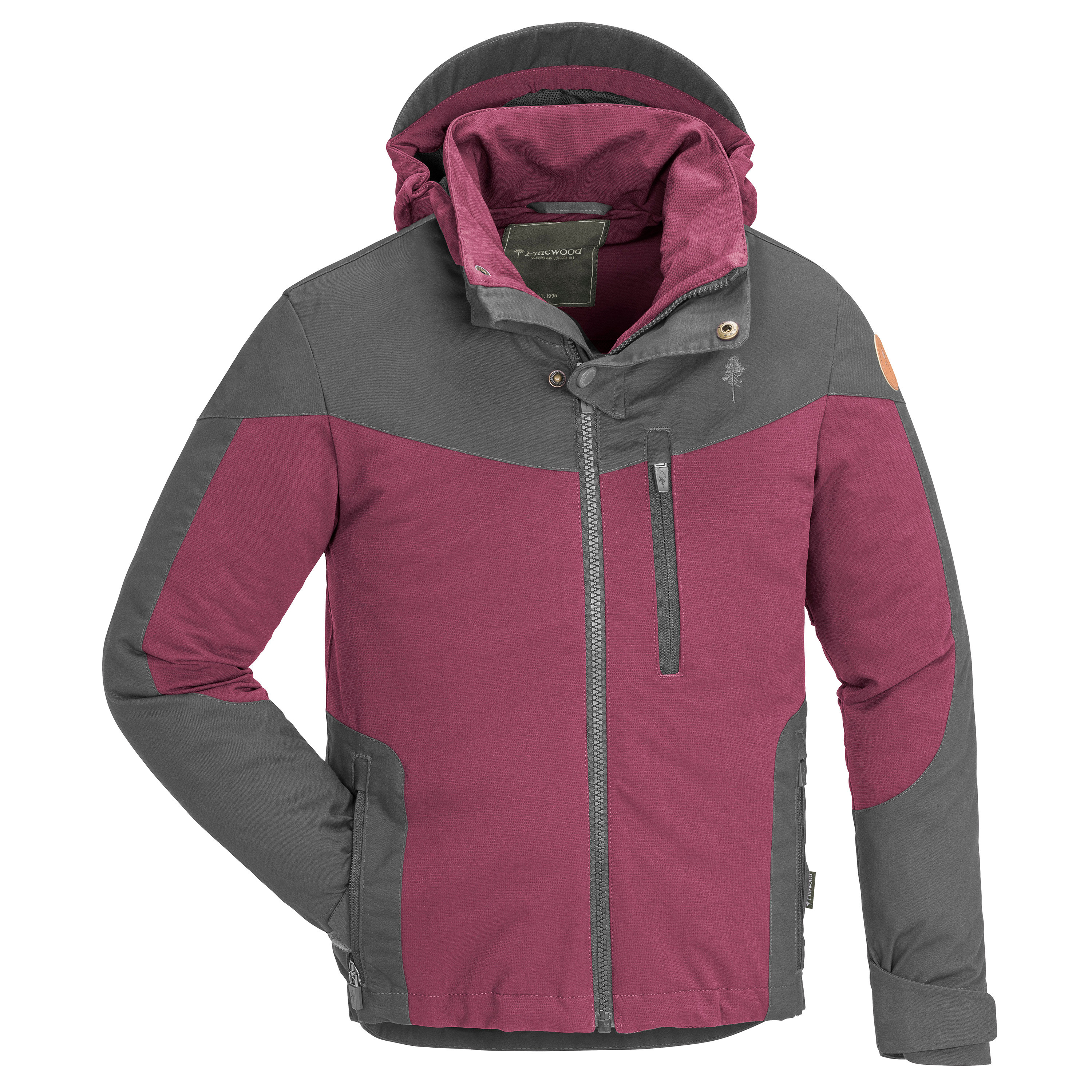 Pinewood Kids' Finnveden Hybrid Jacket Plum/Dark Anthracite Ovadderade vardagsjackor Plum/D.Anthracite 128 cm