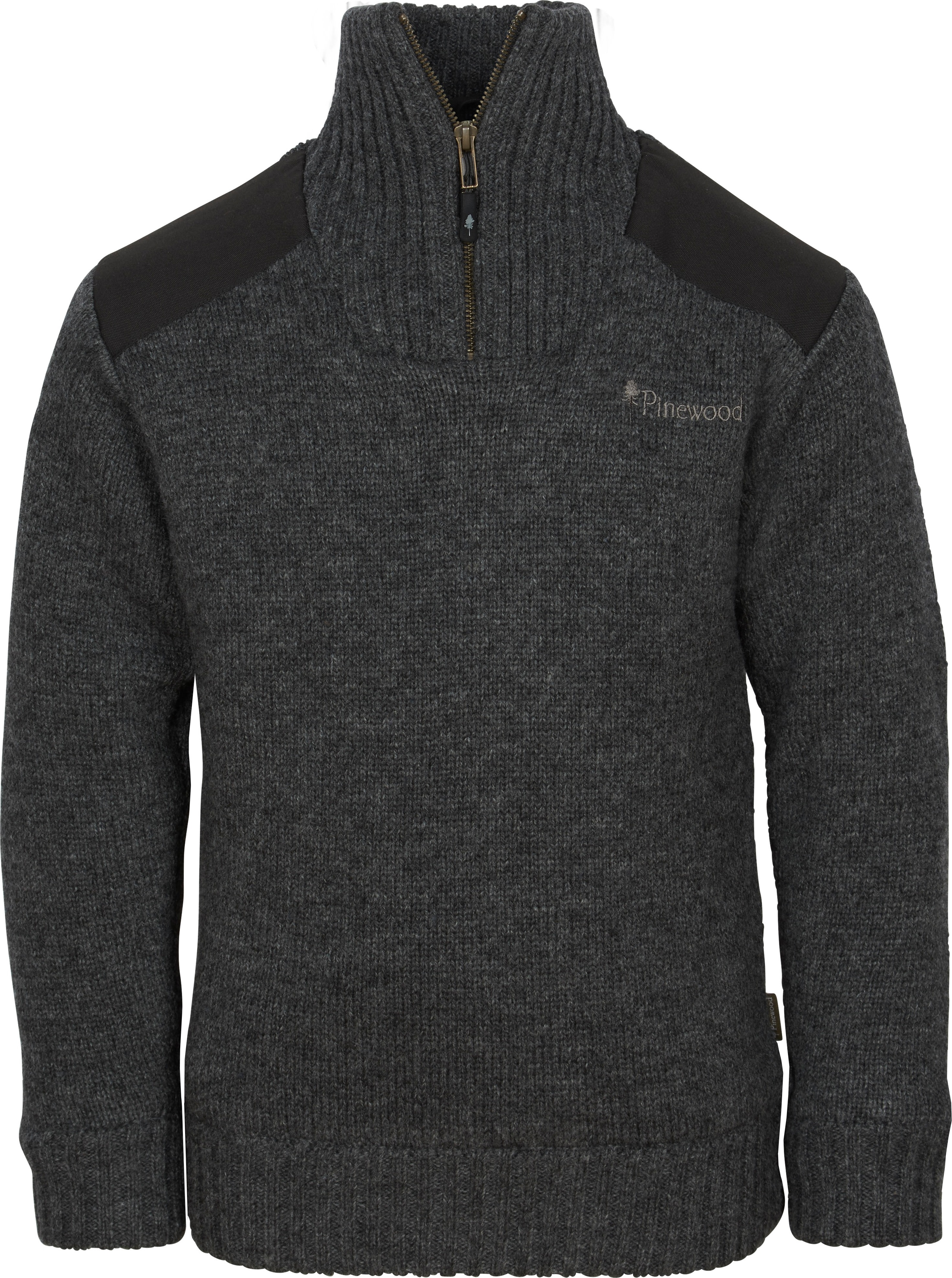 Pinewood Kids' Hurricane Sweater Dark Grey Melange Långärmade vardagströjor 176