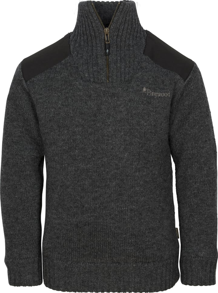 Pinewood Kids' Hurricane Sweater Dark Grey Melange Pinewood