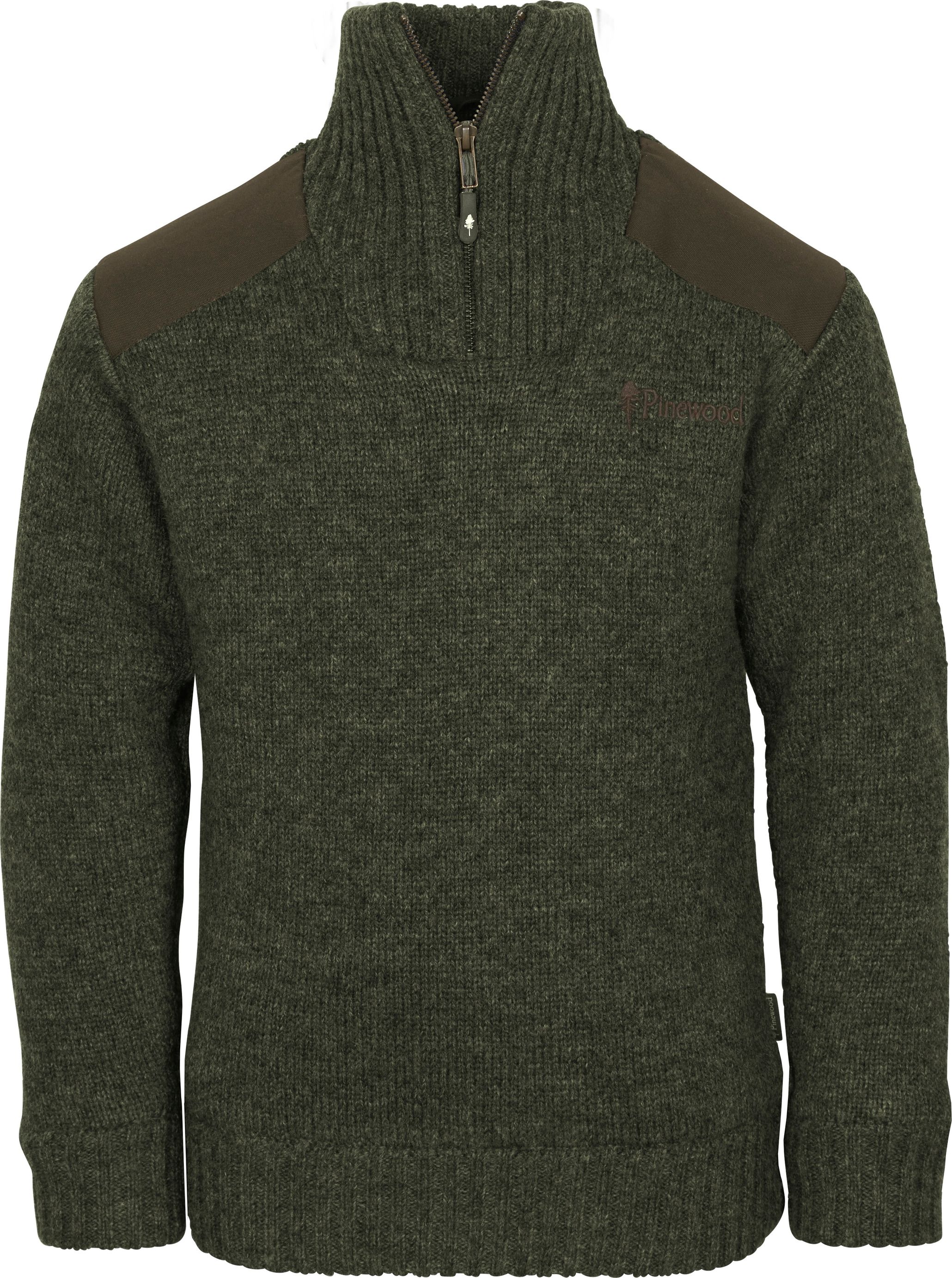 Pinewood Kids' Hurricane Sweater Dark Green Melange