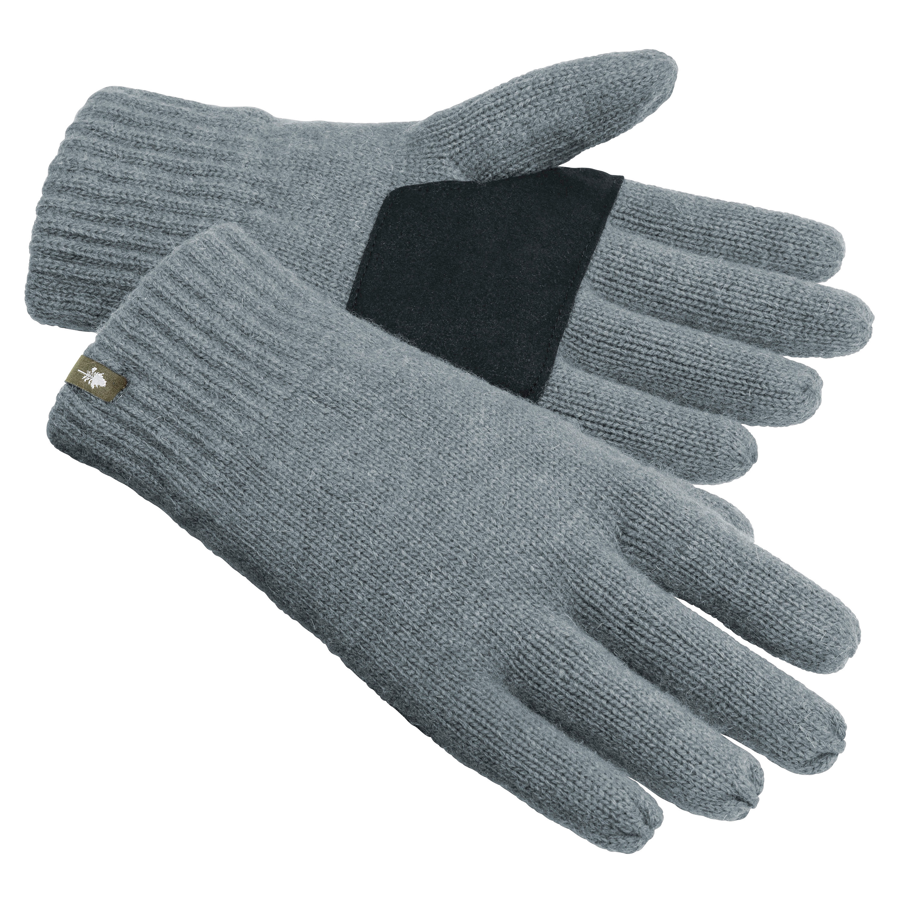 Knitted Wool 5-Finger Gloves Storm Blue Mel