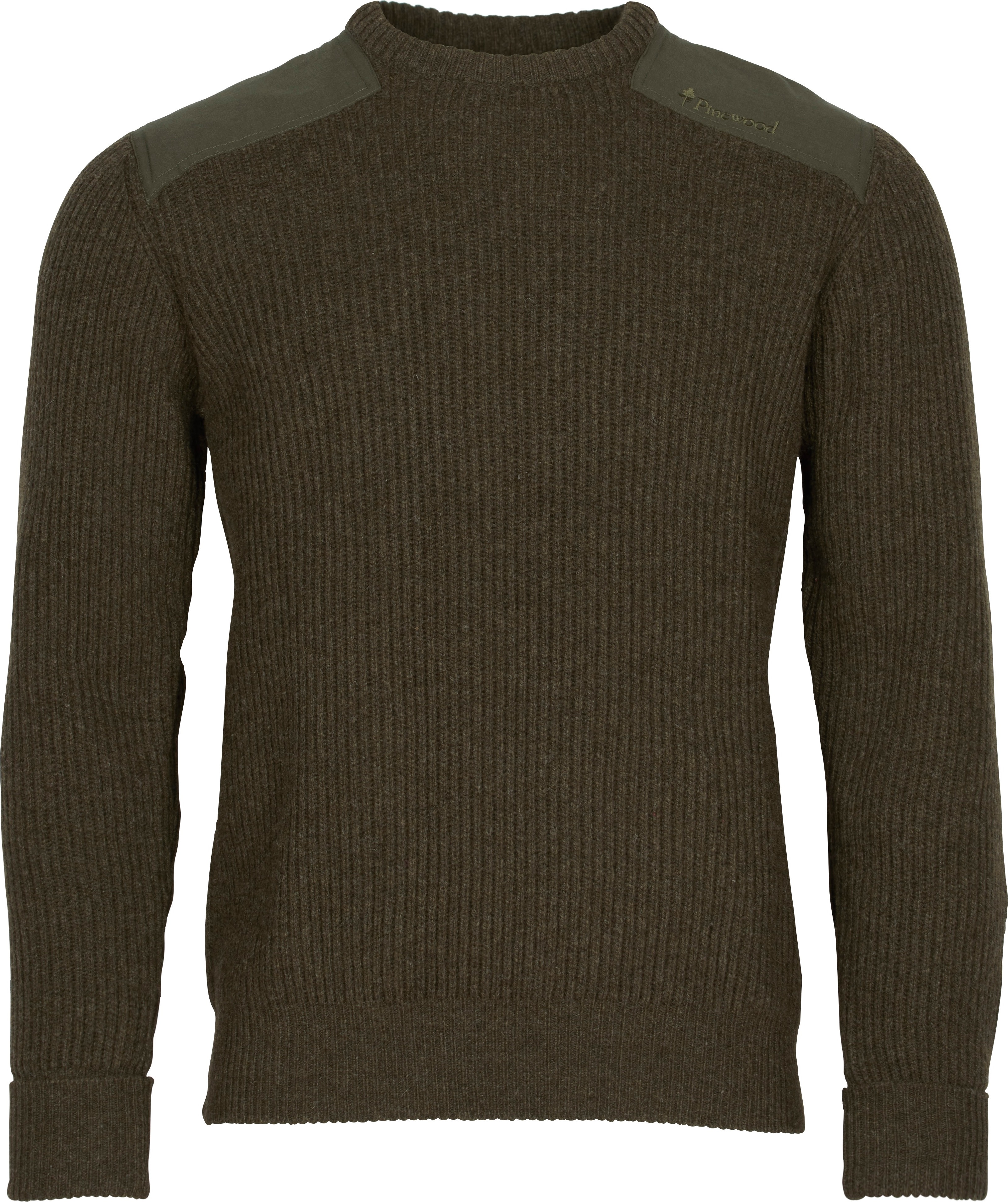 Pinewood Men's Lappland Rough Sweater Mossgreen Melange Långärmade vardagströjor L