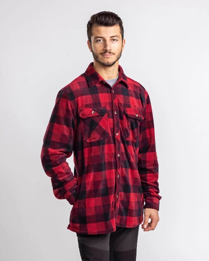 Men's Finnveden Canada Fleece Shirt Red/Black Pinewood