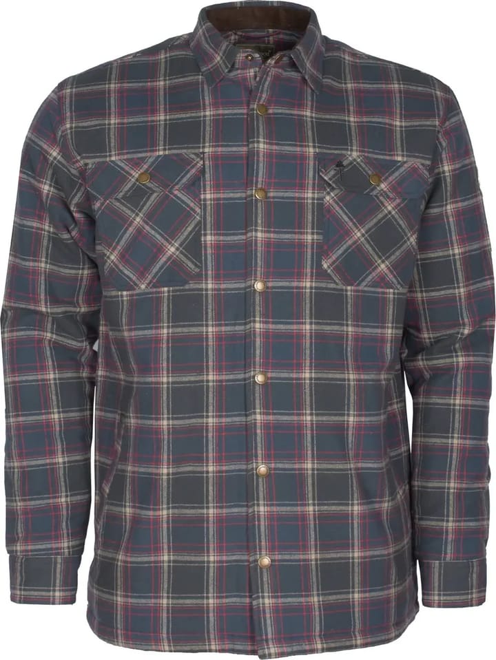 Men's Finnveden Checked Padded Overshirt D.Blue/Red Pinewood