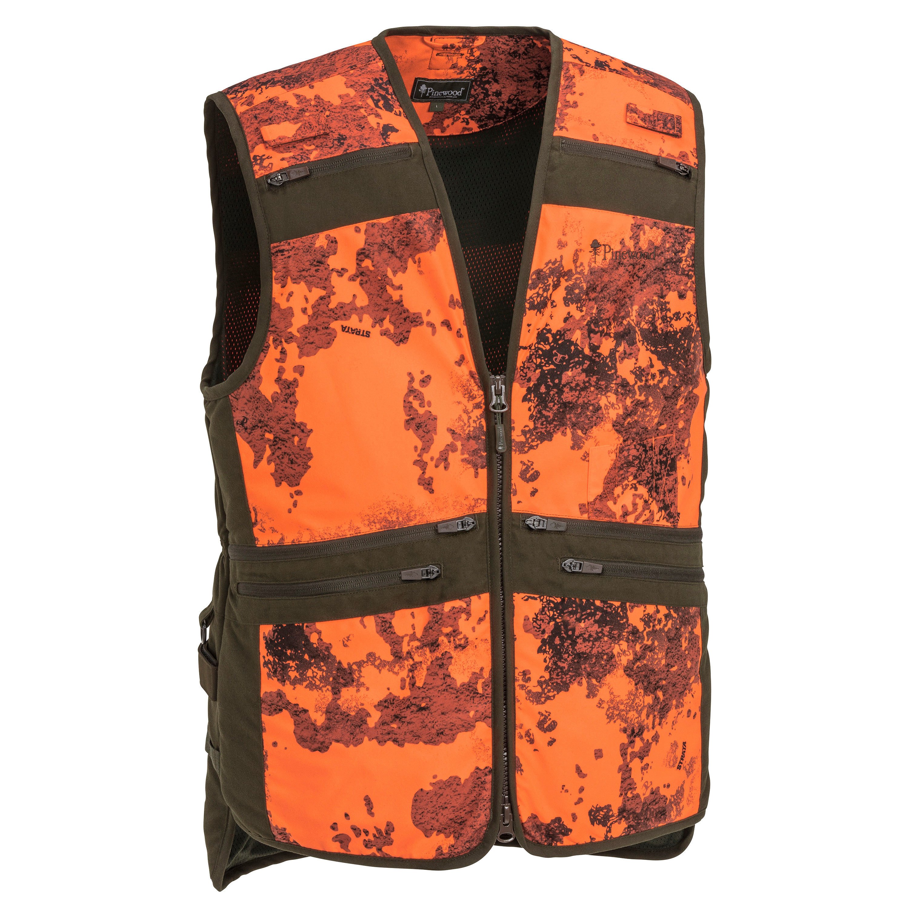 Pinewood Men's Furudal Hunter Pro Camou Vest Strata Blaze/Suede Brown Jaktvästar Strata Blaze/SuedeBr XXXL