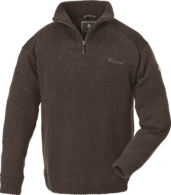 Pinewood Men's Hurricane Sweater Brown Melange Pinewood