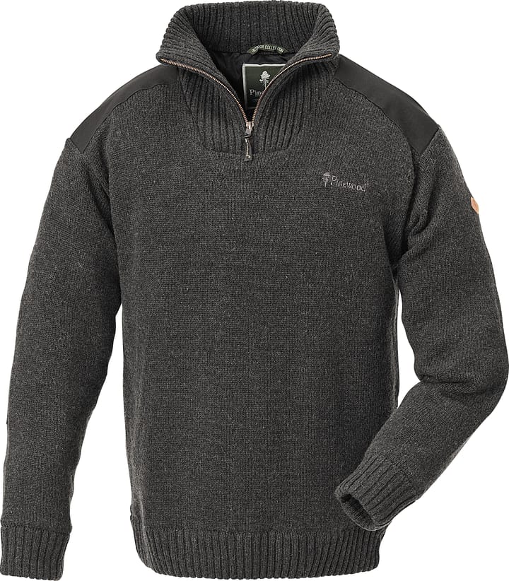 Pinewood Men's Hurricane Sweater Dark Grey Melange Pinewood
