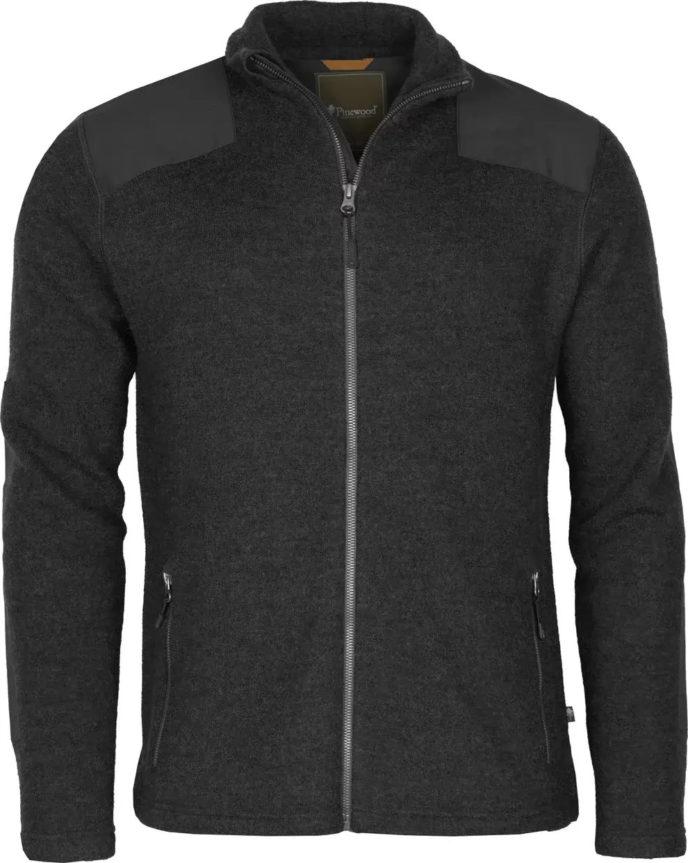 Pinewood Men's Lappland Wool Full Zip Dark Grey Melange Långärmade vardagströjor D.Grey Mel S