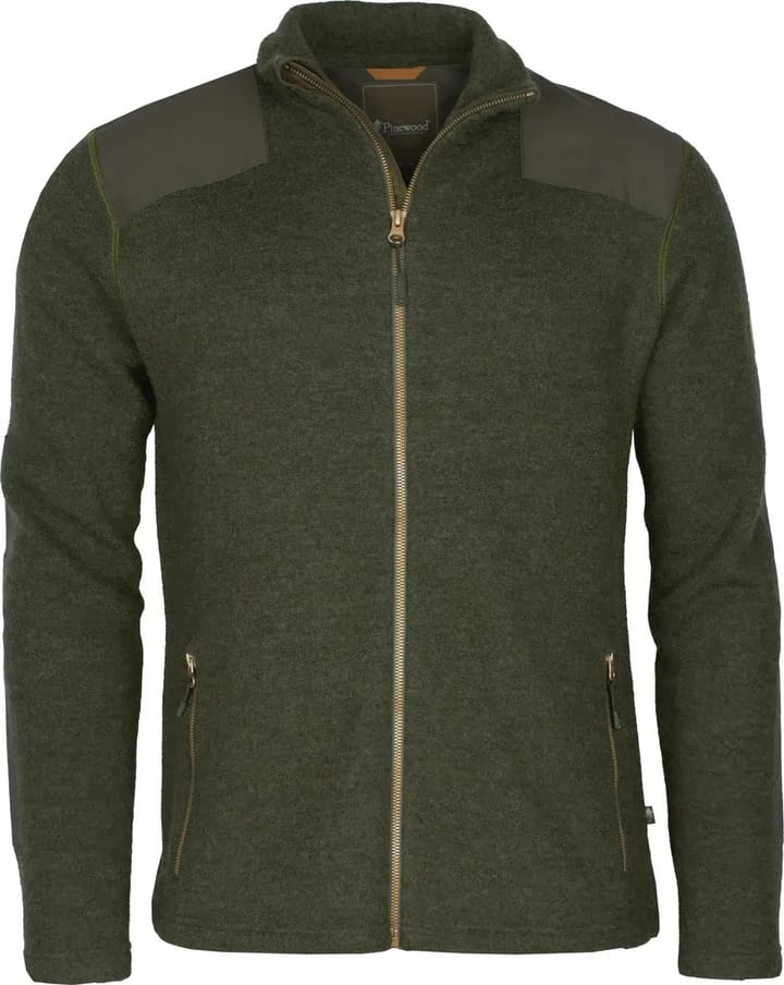 Pinewood Men's Lappland Wool Full Zip Green Melange Pinewood