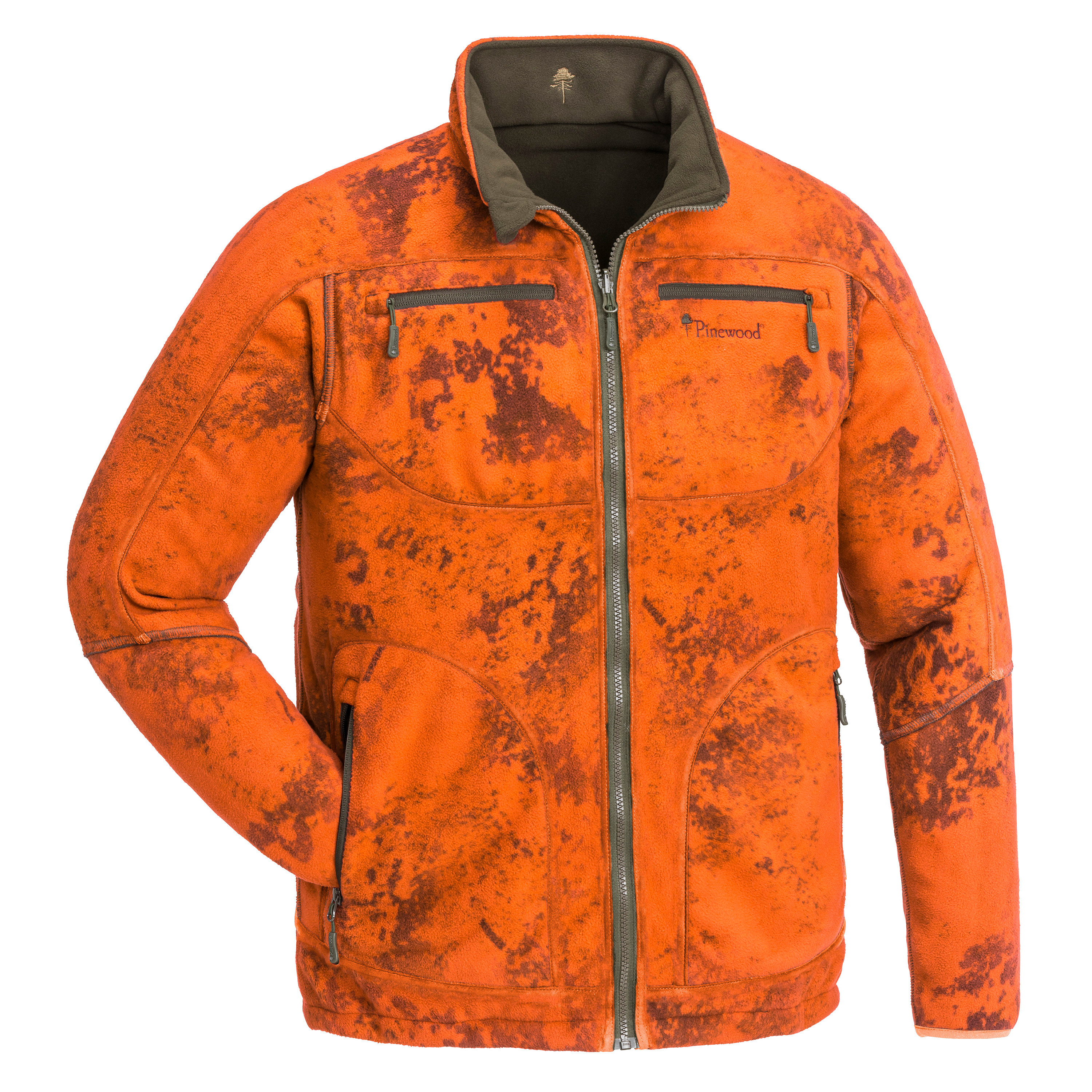 Men’s Red Deer Camou Fleece Jacket Strata Blaze/SuedeBr