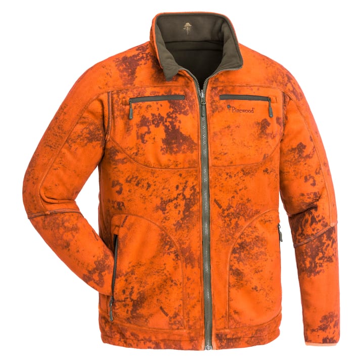 Pinewood Men's Red Deer Camou Fleece Jacket Strata Blaze/Suede Brown Pinewood