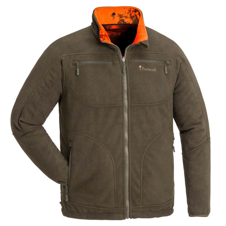 Pinewood Men's Red Deer Camou Fleece Jacket Strata Blaze/Suede Brown Pinewood