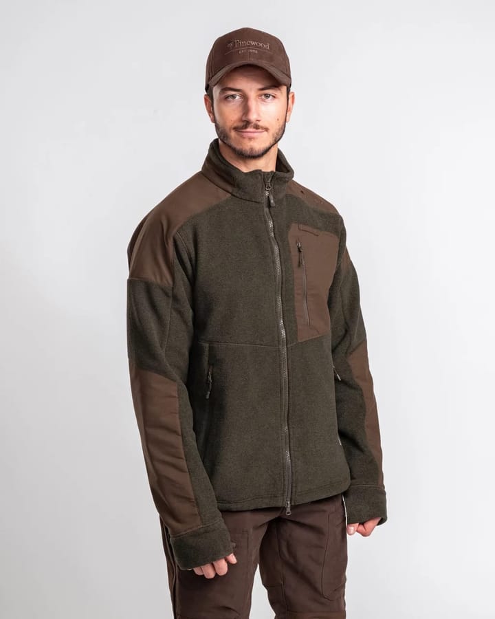 Pinewood Men's Småland Forest Fleece Jacket Hunting Green Pinewood