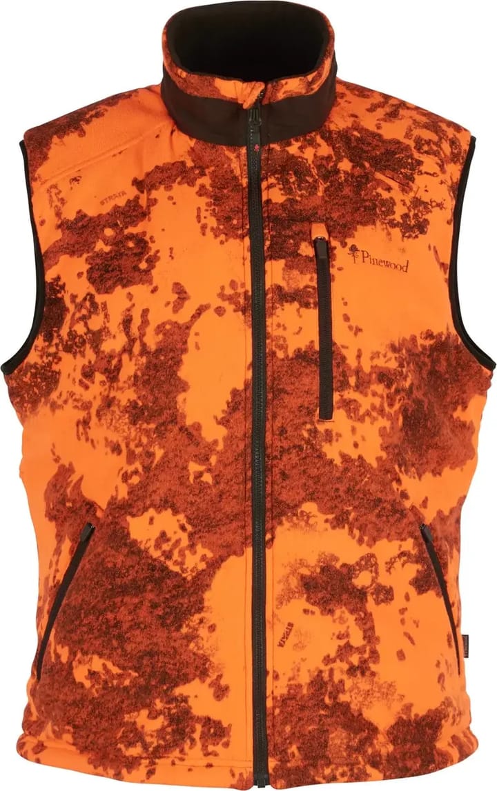 Pinewood Men's Småland Reversible Vest Strata Blaze/Huntig Green Pinewood