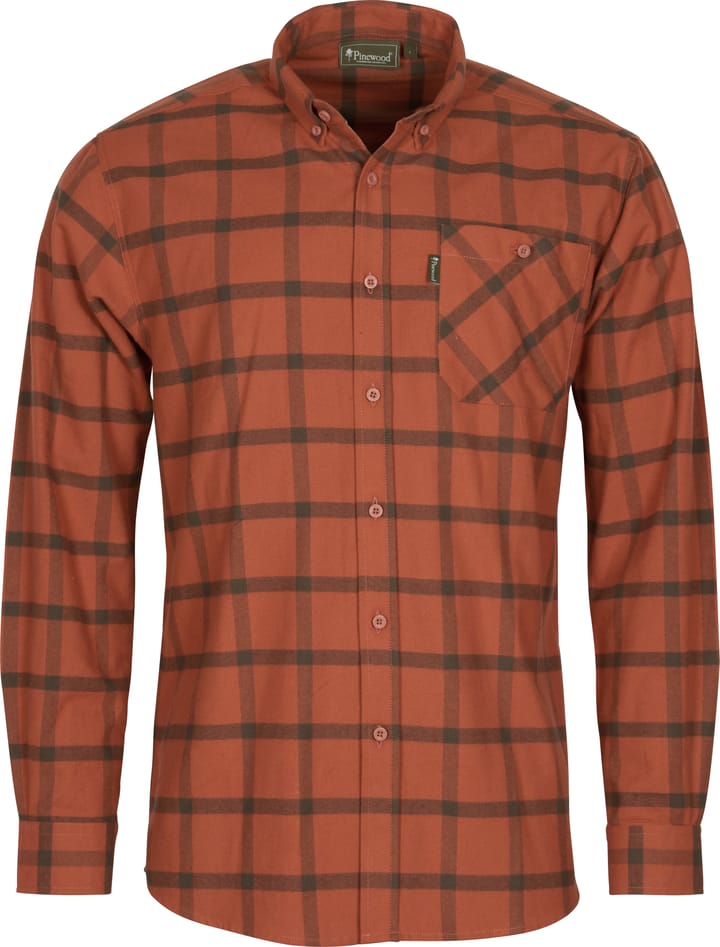 Pinewood Men's Värnamo Flannel Shirt Terracotta/Suedebr Pinewood Pinewood Men's Värnamo Flannel Shirt Terracotta/Suedebr Pinewood